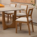 Ver imagem 4 de Mesa de Jantar Trento 6 Cadeiras Bella Cinamomo/off 200cm