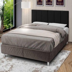 Cabeceira King Laura Ofertamo 1.95 Almofadada Sued - Preto