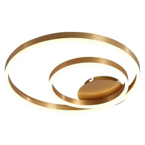 Lustre Paflon Sobrepor Orbita 2 Aneis Luxo 3 Tons Decoraçao Moderna Teto Enfeite Sala Estar Jantar C