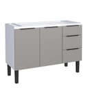 Ver imagem 1 de Gabinete de Aço Para Pia 120cm 2 Portas 3 Gavetas Jupter Cozimax Cinza Argila