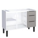 Ver imagem 2 de Gabinete de Aço Para Pia 120cm 2 Portas 3 Gavetas Jupter Cozimax Cinza Argila