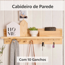 Ver mais imagens de Cabideiro de Entrada Organizador Multiuso com Porta Chaves e Prateleira - Casa 67
