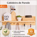 Ver imagem 1 de Cabideiro de Entrada Organizador Multiuso com Porta Chaves e Prateleira - Casa 67