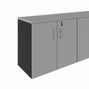Ver imagem 4 de Armário Balcão 1,96m x 45cm Escritório e Home Office com 4 Portas 2 Gavetas e 1 Gavetão Fichá