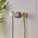 Ver imagem 3 de Luminária de Parede Pendente de Madeira Pinus com Detalhe em Branco Casa 67