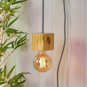 Ver imagem 2 de Luminária de Parede Pendente de Madeira Pinus com Detalhe em Branco Casa 67