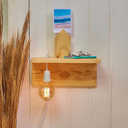 Ver imagem 3 de Luminária Arandela Pendente com Mesa Lateral de Madeira 2 em 1 - Casa 67