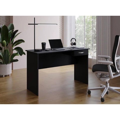 Mesa de Escritório Moblis com Gaveta - Preta