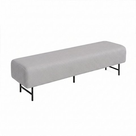 Puff Recamier Lauri Factor Assento D-23 Revestimento Off White Sallar Home