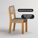 Ver imagem 4 de Conjunto Sala de Jantar Flora 1,08m Tampo MDF com 4 Cadeiras Cinamomo/Linho Cinza