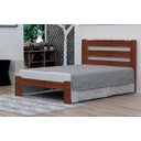 Ver imagem 1 de Cama de Casal Londres de Madeira Maciça Angelim Pedra/tauari - Cor Castanho