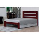 Ver imagem 1 de Cama de Casal Londres de Madeira Maciça Angelim Pedra/tauari - Cor Mogno