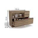 Ver imagem 4 de Gabinete de Cozinha Modulado Balcão Maxxi G746 4 Gavetas e 1 Porta 120cm Nogal-preto - Kappesberg
