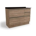 Ver imagem 1 de Gabinete de Cozinha Modulado Balcão Maxxi G746 4 Gavetas e 1 Porta 120cm Nogal-preto - Kappesberg