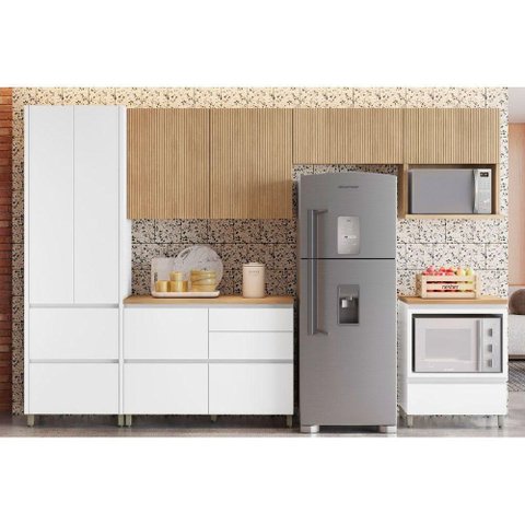 Cozinha Modulada Nesher Rainha Gourmet 6 Peças (3aéreos+2balcões+1paneleiro) C6p01 Branca/nature-