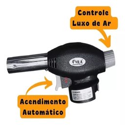 Maçarico Portátil Recarregável 16cm - Vila - 3