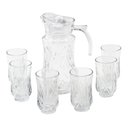 Ver imagem 1 de Jarra De Vidro Com 6 Copos Tampa Água Suco 1800ml