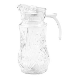 Jarra De Vidro Com 6 Copos Tampa Água Suco 1800ml - 2