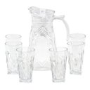 Ver imagem 1 de Jarra De Vidro Com 6 Copos Tampa Água Suco 1800ml