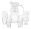 Ver imagem 1 de Jarra De Vidro Com 6 Copos Tampa Água Suco 1800ml