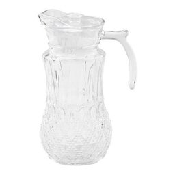 Jarra De Vidro Com 6 Copos Tampa Água Suco 1800ml - 2