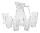 Ver imagem 1 de Jarra De Vidro Com 6 Copos Tampa Água Suco 1800ml