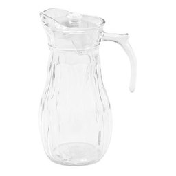Jarra De Vidro Com 6 Copos Tampa Água Suco 1800ml - 2
