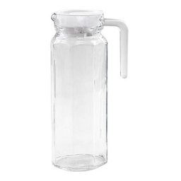 Jarra De Vidro Com 6 Copos Tampa Água Suco 1800ml - 2