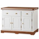 Ver imagem 1 de Balcão Manchester 3 Portas 2 Gavetas 89 X 132 X 45 Cm (a X L X P) - Cor Branco/imbuia Glazer
