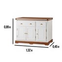 Ver imagem 2 de Balcão Manchester 3 Portas 2 Gavetas 89 X 132 X 45 Cm (a X L X P) - Cor Branco/imbuia Glazer