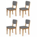 Ver imagem 1 de Kit 4 Cadeiras de Jantar Madeira Maciça Estofadas Ella Cinza Escuro - Straub Web