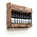 Ver imagem 4 de Adega Barzinho de Madeira Maciça para 10 Garrafas com Porta Rolhas e Porta Taças - Rústica