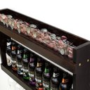 Ver imagem 7 de Barzinho Adega de Madeira Maciça para 10 Garrafas com Porta Tampinhas e Taças - Nogueira