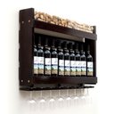 Ver imagem 6 de Barzinho Adega de Madeira Maciça para 10 Garrafas com Porta Tampinhas e Taças - Nogueira