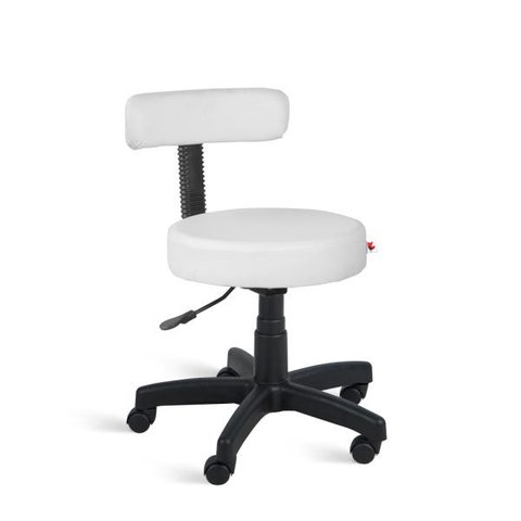 Cadeira Mocho Giratória Couro Ecológico - Branco