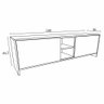 Conjunto Rack e Painel de TV 160cm Preto Madeirado - 2