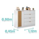 Ver imagem 3 de Cômoda Infantil Ambiente Ayla Branco Acetinado - Phoenix