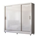Ver imagem 3 de Guarda Roupa Solteiro 3 Portas de Correr e 2 Gavetas Roma Branco