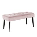 Ver imagem 1 de Banco Estofado Theo 1,40m Suede Rosa Bebe - Inova Decor Inova Decorações