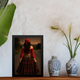 Quadro Decorativo Cigana da Estrada 33x24cm - com Vidro:moldura Preta - 2