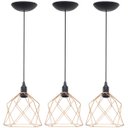 Ver imagem 1 de 3 Pendentes Aramado Cálice Luminária Lustre Teto Retrô Vintage Industrial Balcão Cobre Rose