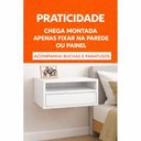 Ver imagem 2 de Mesa de Cabeceira Suspensa 40cm com Gaveta e Nicho MDF 15mm Branco Mesa de Cabeceira Já Montada Luxo
