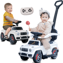 Ver imagem 1 de Carrinho Eletrico com Empurrador Bandeirante Jipe 4 em 1 6v Branco