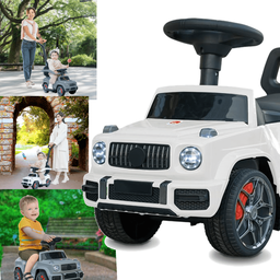 Carrinho Eletrico com Empurrador Bandeirante Jipe 4 em 1 6v Branco - 4