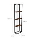 Ver imagem 4 de Prateleira Decorativa de Parede Ferro e Madeira Metalon Design Decoração Multiuso