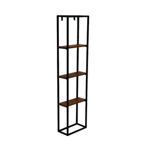 Prateleira Decorativa de Parede Ferro e Madeira Metalon Design Decoração Multiuso