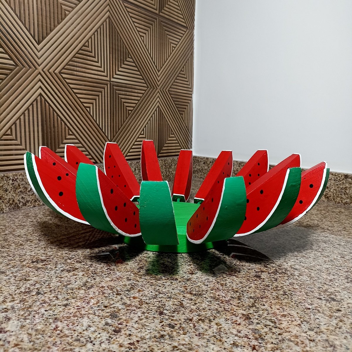 Fruteira de mesa rústica em formato de melancia artesanato super resistente para casas, sitios, pous - 8