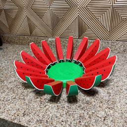 Fruteira de mesa rústica em formato de melancia artesanato super resistente para casas, sitios, pous - 9