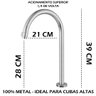 Torneira Banheiro 39cm p/ Cuba Alta Leão Metais c/ Kit Instalação Torneira Para Banheiro Linha UNA - 2