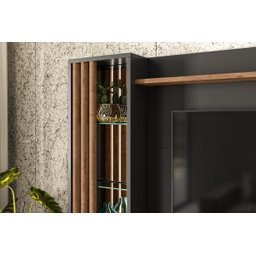 Painel Leblon (preto/madero Canela) - Lukaliam Móveis - 3